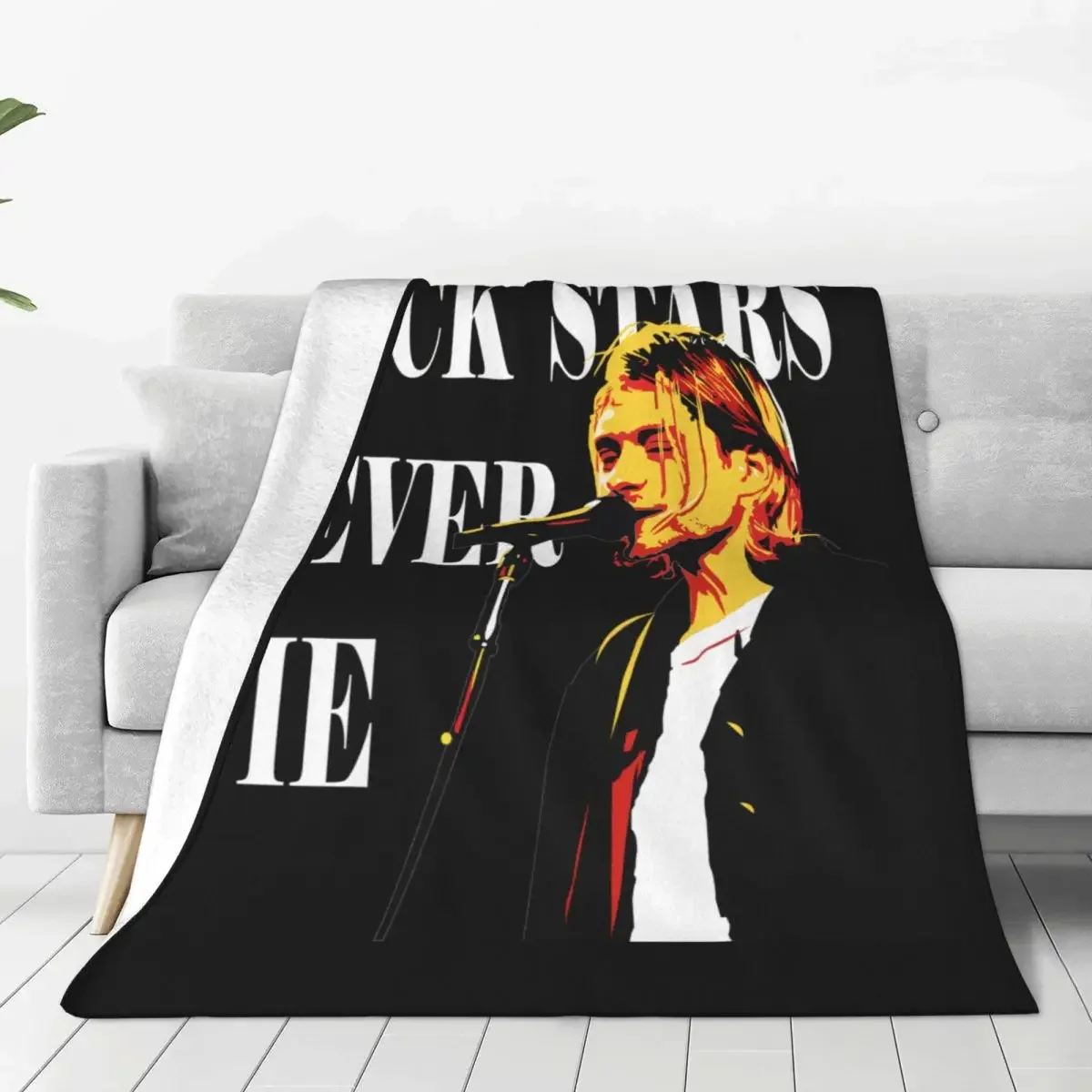 

Курт Кобейна, одеяла рок-звезд, никогда не умирают, флисовое зимнее уютное легкое тонкое покрывало для кровати, уличный коврик