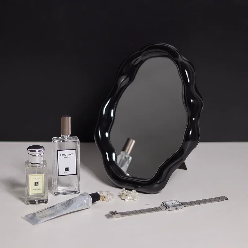 

Настольное милое зеркало для макияжа, душевая кабина, неправильное эстетическое зеркало, винтажное античное озоби, украшение для дома GY50DM