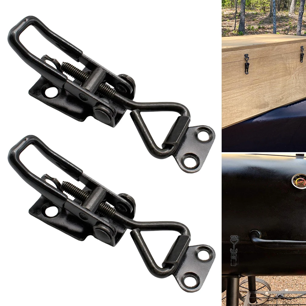 2pcsGH-4003 Adjustable Toggle Clamp Black High Carbon Steel Hasp Catch Clip Quick Fixture 1322lb For Lock-free Handle-less Boxes
2pcsGH-4003 Adjustable Toggle Clamp Black High Carbon Steel Hasp Catch Clip Quick Fixture 1322lb For Lock-free Handle-less Boxes