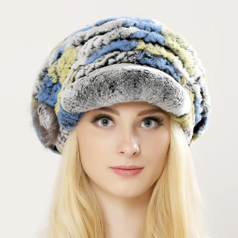 Rex Rabbit Fur Hat Rabbit Fur Knitting Women's Winter Hat Short Brim Knit Beret Tongue Warm Hat
Rex Rabbit Fur Hat Rabbit Fur Knitting Women's Winter Hat Short Brim Knit Beret Tongue Warm Hat
