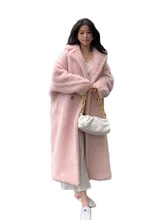 Women's Cashmere Coat Winter Lamb Wool Fur Thick Streetwear Fashion Solid Color Long-sleeved Lapel Long Jacket Female N1520
Women's Cashmere Coat Winter Lamb Wool Fur Thick Streetwear Fashion Solid Color Long-sleeved Lapel Long Jacket Female N1520
