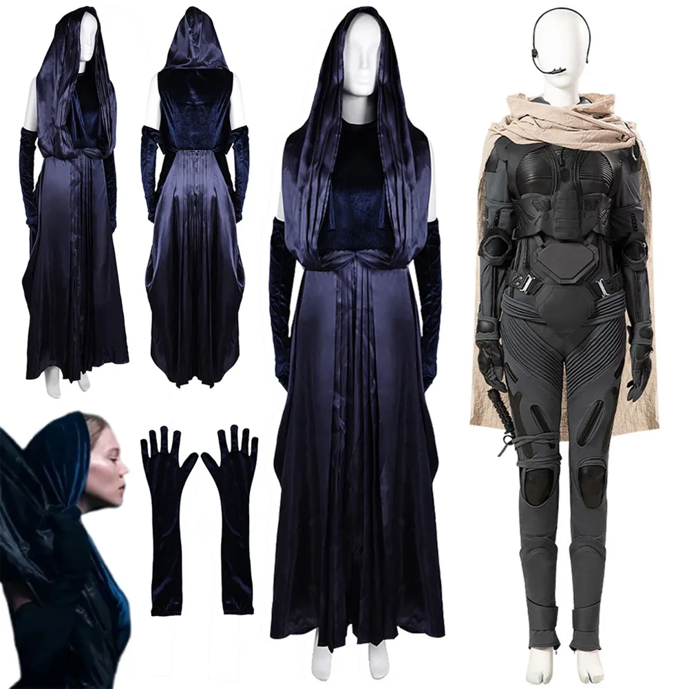 

Lady Jessica Cosplay Fantasia Blue Dress 2024 Movie Dune 2 Costume Disguise Women Chani Fantasy Halloween Carnival Party Clothes