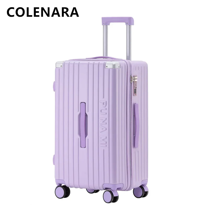 

COLENARA Women's Luggage ABS+PC Boarding Case 20"24"26"28 Inch Large Capacity Trolley Case Men's with Wheels Rolling Suitcase