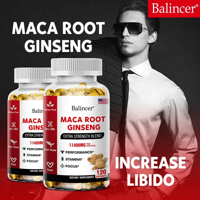 Balincer Organic Maca Root + Ginseng Extract Capsules - Stamina and Mood - Energy Supplement for Men and Women
Balincer Organic Maca Root + Ginseng Extract Capsules - Stamina and Mood - Energy Supplement for Men and Women