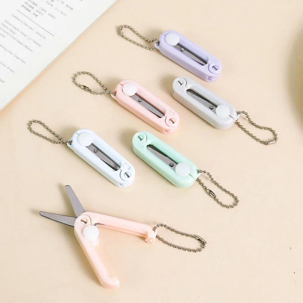 

creative Mini Portable Folding Scissors Morandi Simple Paper-Cutting Art Tool Scalable Stainless Scissors Students Stationeries