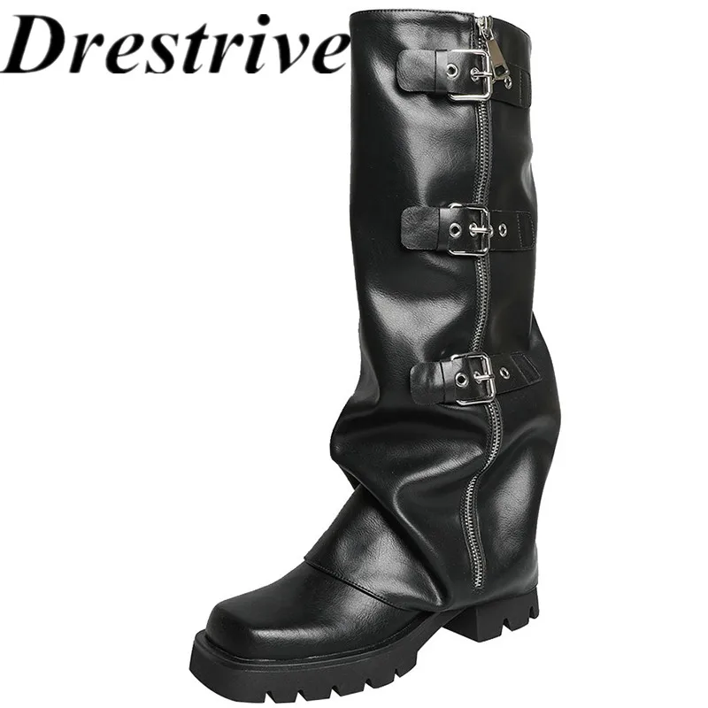 Drestrive 2023 New Fashion Women Knee High Boots Thick Mid Heels Cow Split Leather Platform Zipper Buckle Winter Shoes
Drestrive 2023 New Fashion Women Knee High Boots Thick Mid Heels Cow Split Leather Platform Zipper Buckle Winter Shoes