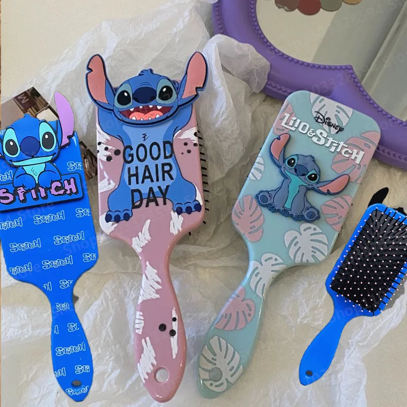 

Stitch Disney Comb Curling Massage Comb Lilo & Stitch Comb Girl Travel Portable Anti-tangle Smooth Combs Cartoon Girls Gifts