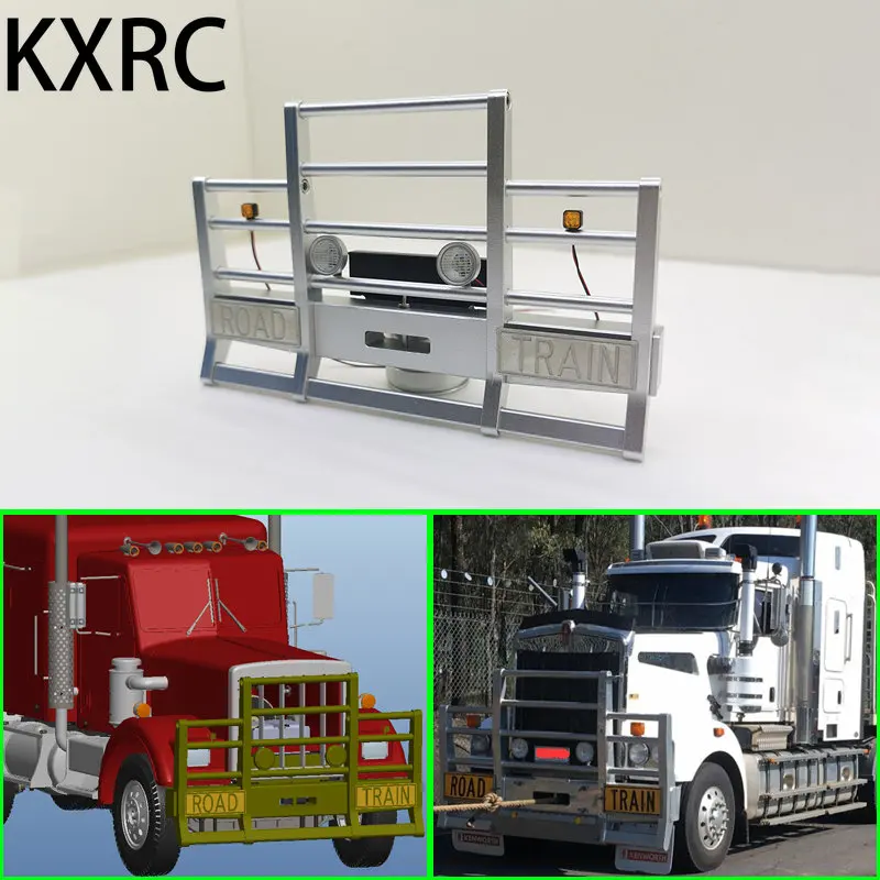 KXRC Metal Front Bull Bar Bumper with LED Light for 1/14 Tamiya RC Truck Trailer New King 56344 56301 DIY Car Upgrade Parts
KXRC Metal Front Bull Bar Bumper with LED Light for 1/14 Tamiya RC Truck Trailer New King 56344 56301 DIY Car Upgrade Parts