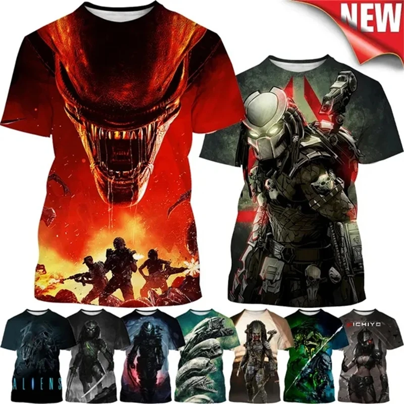 

Movie Predator 3D Printing T-shirt Xenomorph Alien Predator Monster Hip Hop Sreet Style Casual Cool Unisex Short Sleeve TShirt