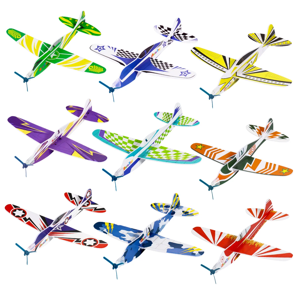 

IBaseToy Assembly Flying Glider Plane Lightweight Air Planes Fun Toys Party For Kids Children'S Hand Throwing Aircraft