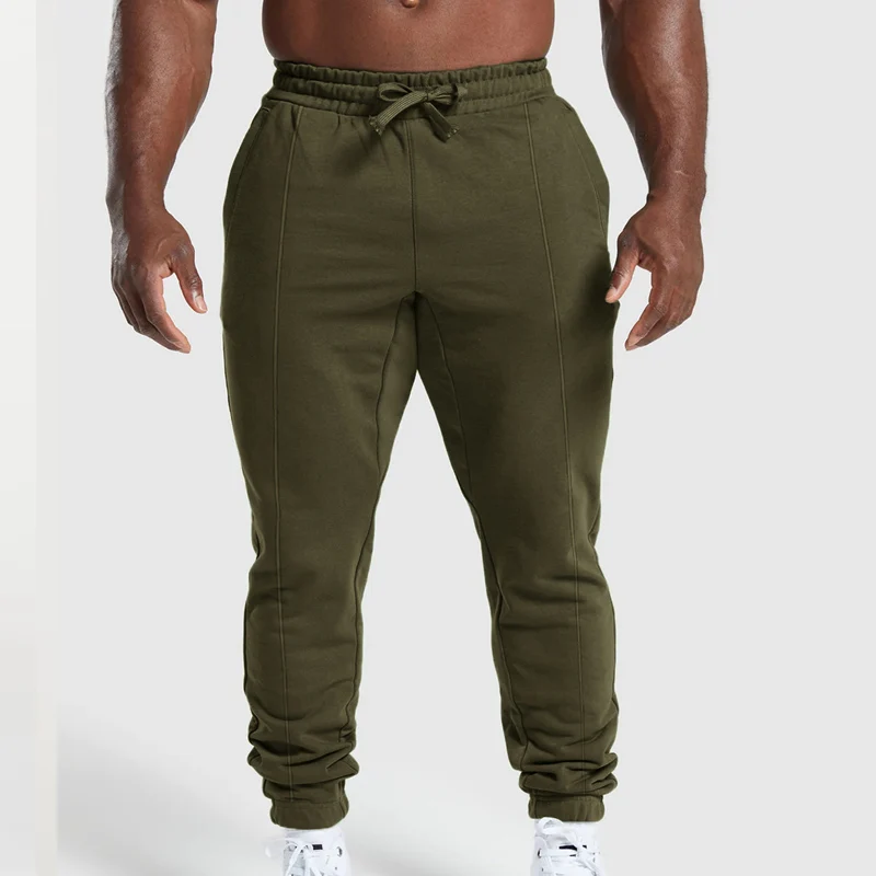 

New Casual Men's Sweatpants Solid Drawstring Slim Jogger 2024 Simple Sport Baggy Pants Fashion Mid Waist Male Cotton Trouser