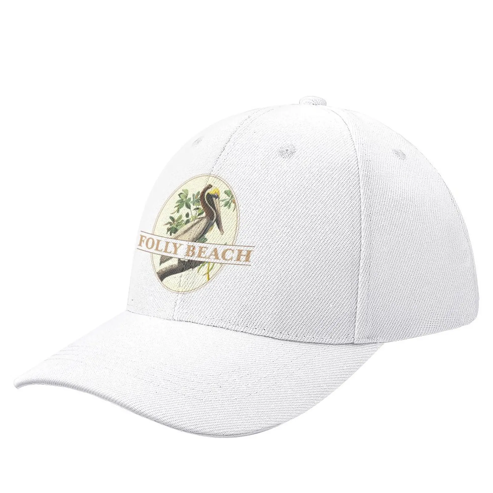 

Folly Beach South Carolina, Vintage Pelican Design Baseball Cap Visor Bobble Hat cute Hats Woman Men'S
