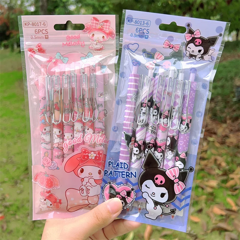 6Pcs/Set Sanrio Pen Hello Kitty Kuromi Gel Pen Melody Cartoon Print Kawaii Pikachu Stationeries 0.5mm Press Pen Girl School
6Pcs/Set Sanrio Pen Hello Kitty Kuromi Gel Pen Melody Cartoon Print Kawaii Pikachu Stationeries 0.5mm Press Pen Girl School