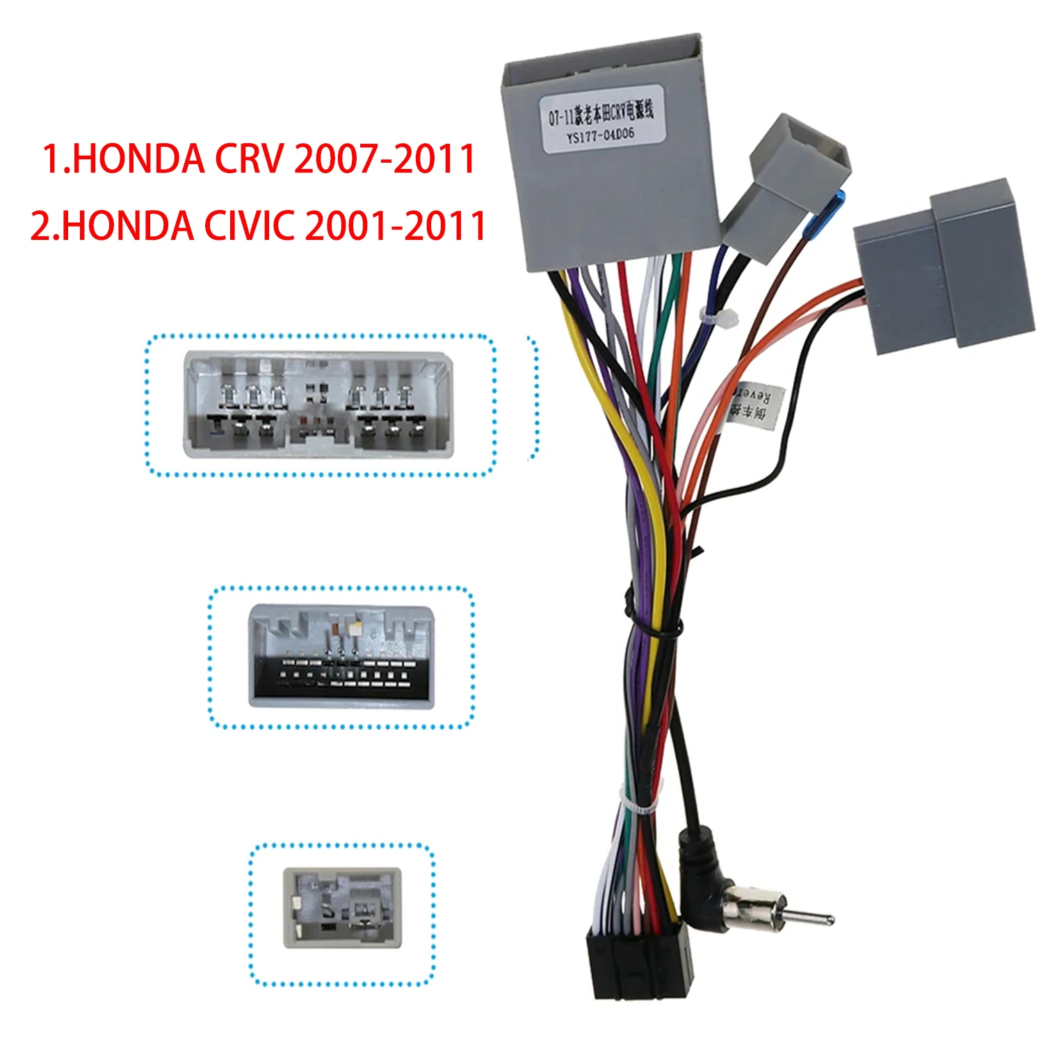 

16-контактный автомобильный стереопровод Cocheskon, адаптер для Honda CRV CR-V Civic 2007-2011, кабели питания