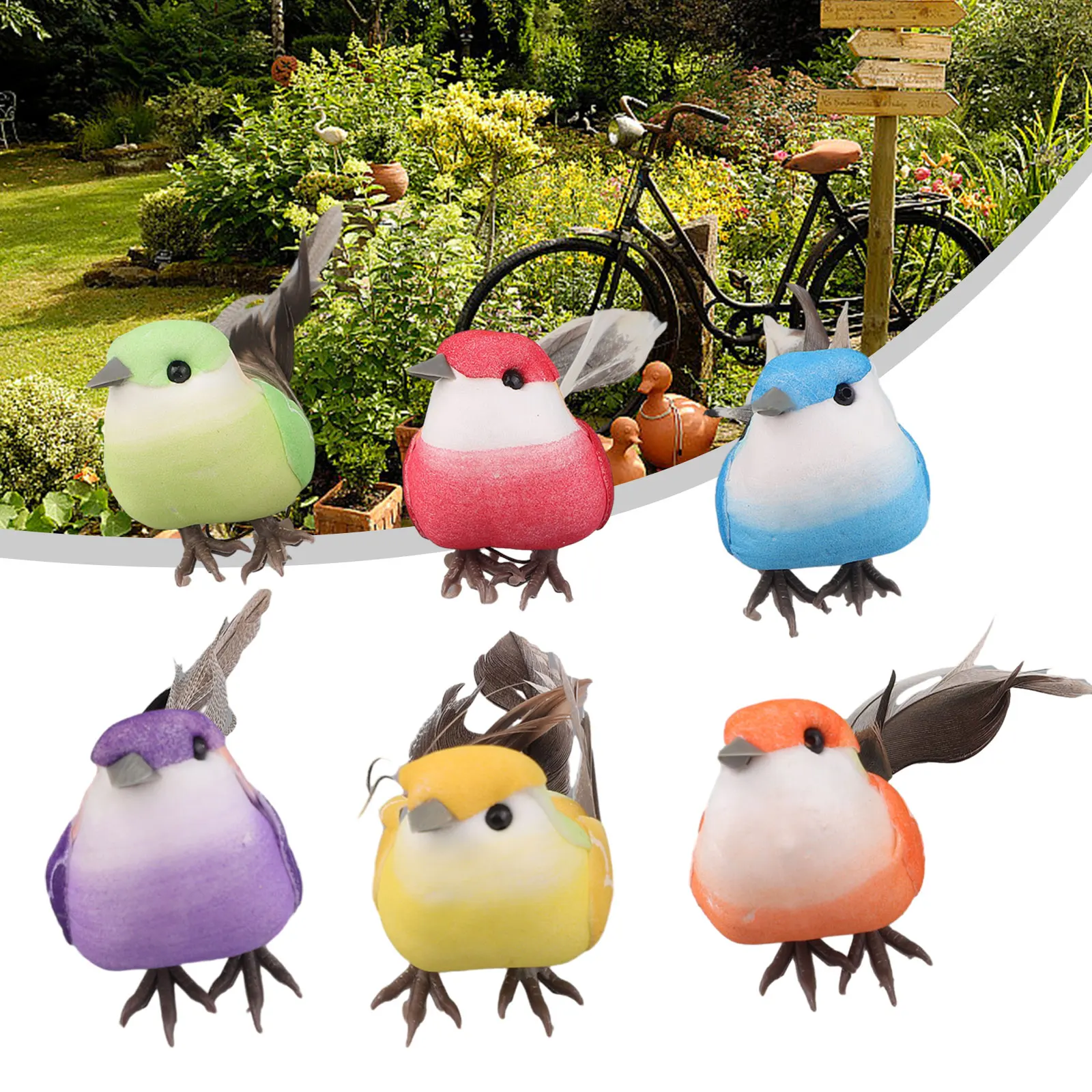 6 Pc Artificial Bird Mini Artificial Foam Feather Bird DIY Pollution-Free Crafts Decoration Home Garden Decorations Gift /10x4cm
6 Pc Artificial Bird Mini Artificial Foam Feather Bird DIY Pollution-Free Crafts Decoration Home Garden Decorations Gift /10x4cm