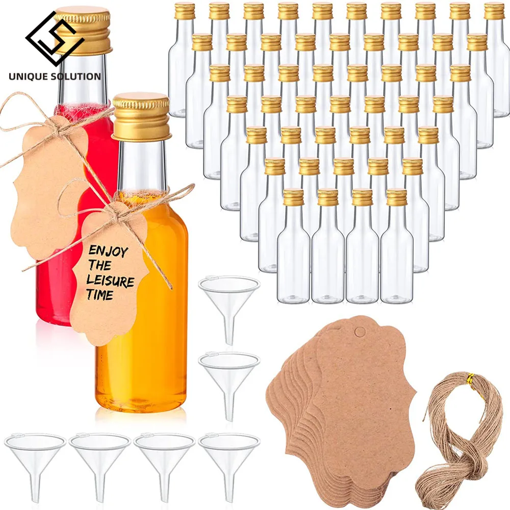 100X Mini Liquor Bottles 1.7oz Plastic Shot Bottle Empty Spirit Bottle Small Alcohol Bottle with Caps, Funnels Tags and Ropes
100X Mini Liquor Bottles 1.7oz Plastic Shot Bottle Empty Spirit Bottle Small Alcohol Bottle with Caps, Funnels Tags and Ropes