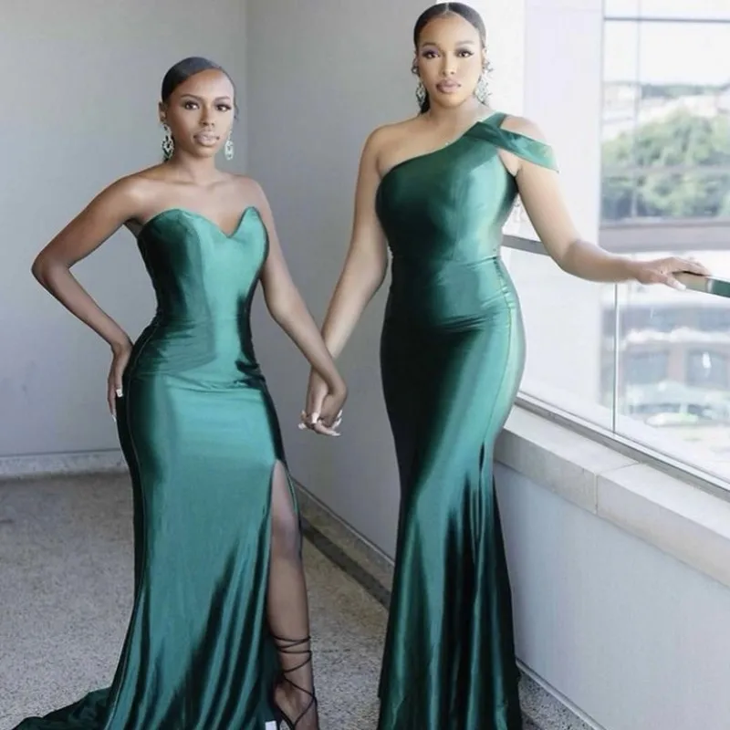 Bridesmaid Dresses Green Sweetheart Sleeveless Side Slit Silk Satin Pleated Mermaid Bridesmaid Gowns Lace Up Back 2024 New
Bridesmaid Dresses Green Sweetheart Sleeveless Side Slit Silk Satin Pleated Mermaid Bridesmaid Gowns Lace Up Back 2024 New