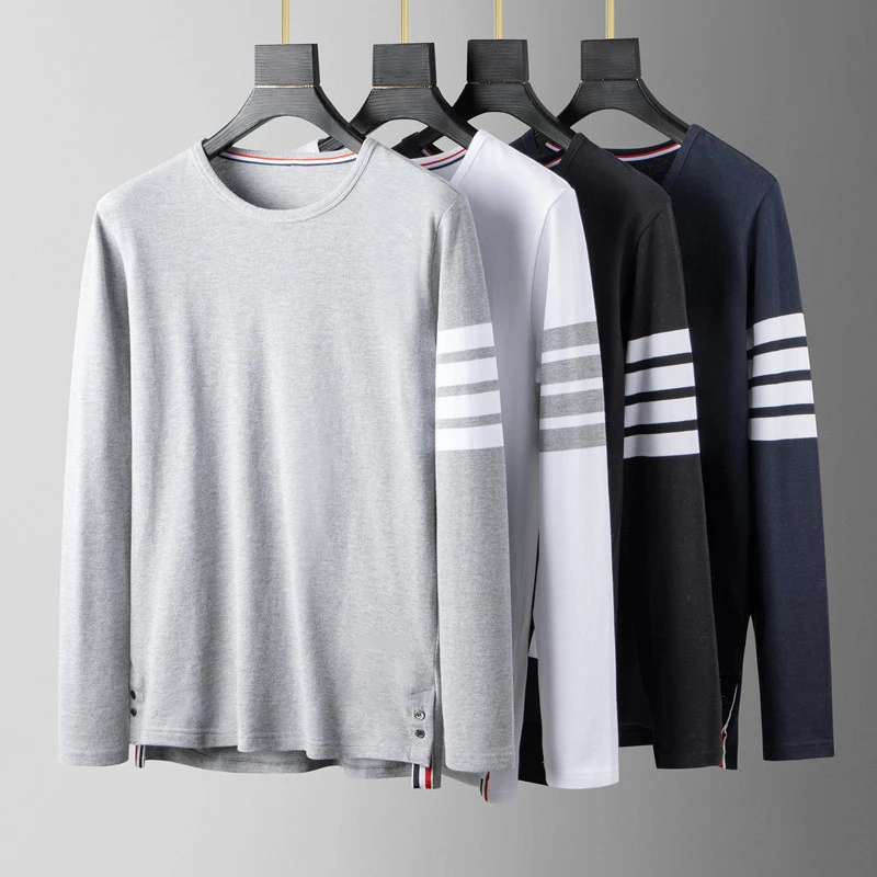 TB THOM Men's T-shirt High Quality Pure Cotton 4-Bar Striped Daily Pullovers Fashion Brand Casual Long Sleeve Harajuku Tee Shirt
TB THOM Men's T-shirt High Quality Pure Cotton 4-Bar Striped Daily Pullovers Fashion Brand Casual Long Sleeve Harajuku Tee Shirt