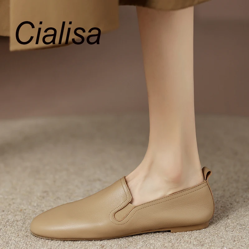 Женские туфли из натуральной кожи Cialisa, повседневные туфли с круглым носком, без застежки, Размеры 33-40, цвета хаки, для весны и осени, 2022
Женские туфли из натуральной кожи Cialisa, повседневные туфли с круглым носком, без застежки, Размеры 33-40, цвета хаки, для весны и осени, 2022