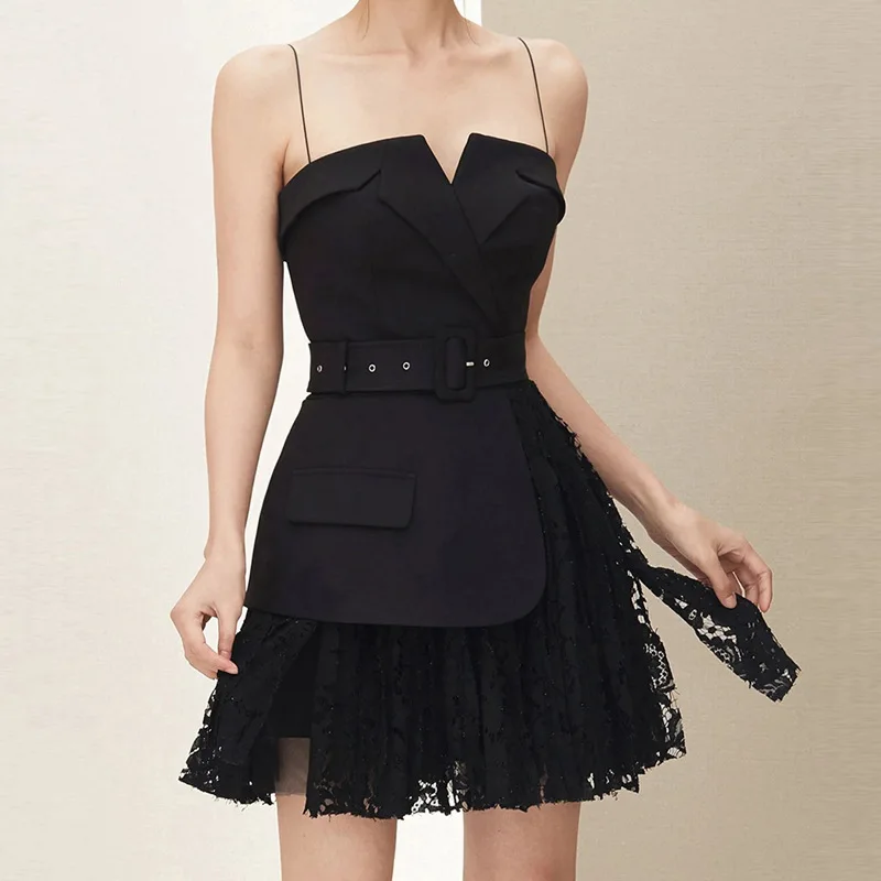2023 Spring And Summer Women V-neck Sexy Waistband Lace Edge Suit Temperament A-line Skirt
2023 Spring And Summer Women V-neck Sexy Waistband Lace Edge Suit Temperament A-line Skirt