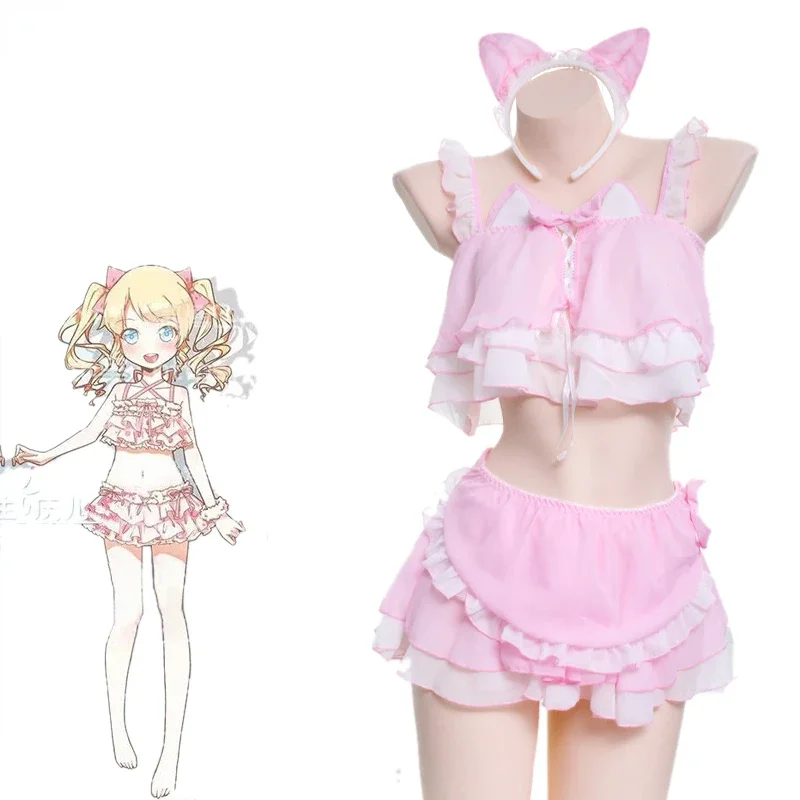 AniLV Anime Lolita Cats Girl Maid Swimsuit Costume Cute Pink Cat Ears Swimwear Uniform Pool Party Cosplay
AniLV Anime Lolita Cats Girl Maid Swimsuit Costume Cute Pink Cat Ears Swimwear Uniform Pool Party Cosplay