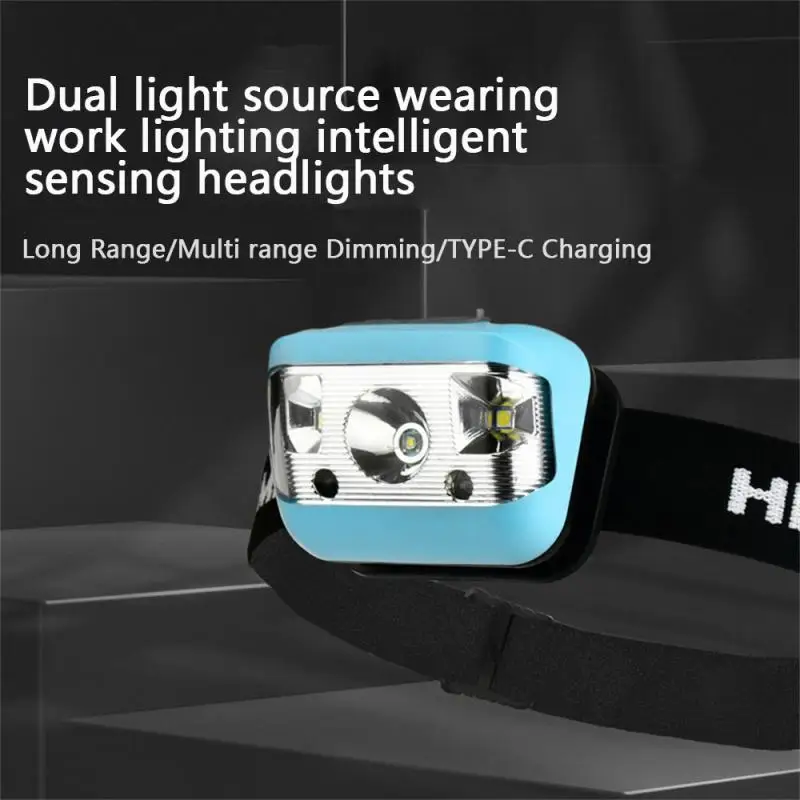 

Head Flashlight 5 Lighting Modes Usb Rechargeable Sensing High Light Camping Equipments Cycling Light Cob Led Headlamp Portable