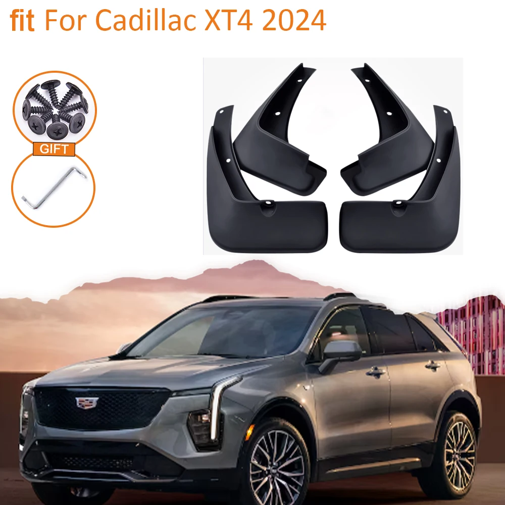 

Auto For Cadillac XT4 2024 New Car Accessories Mudguards Upgrade Anti-splash Guards Front Rear Wheels Fender Mudflap 4-Piece Set