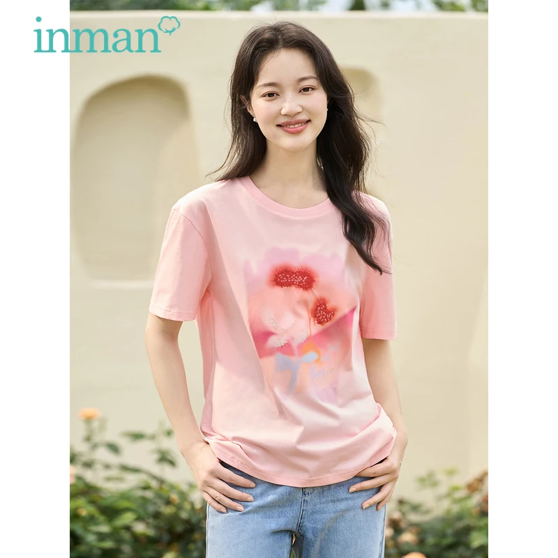 INMAN Women T-shirt 2023 Summer Short Sleeves Round Neck Loose Tees Exquisite Bead Print Casual Versatile Pink Tops
INMAN Women T-shirt 2023 Summer Short Sleeves Round Neck Loose Tees Exquisite Bead Print Casual Versatile Pink Tops