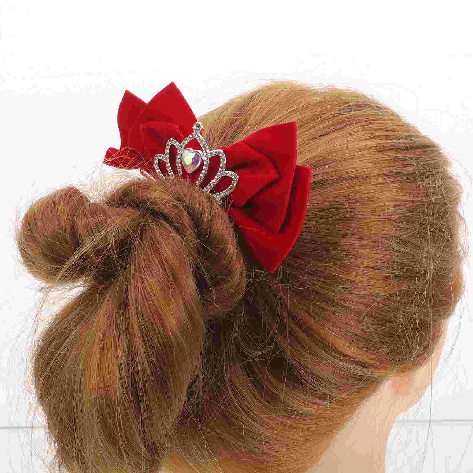 

Bow Clip Rhinestone Crown Decorative Hair Clip Adorable Bow Shape Hair Clip Adornment