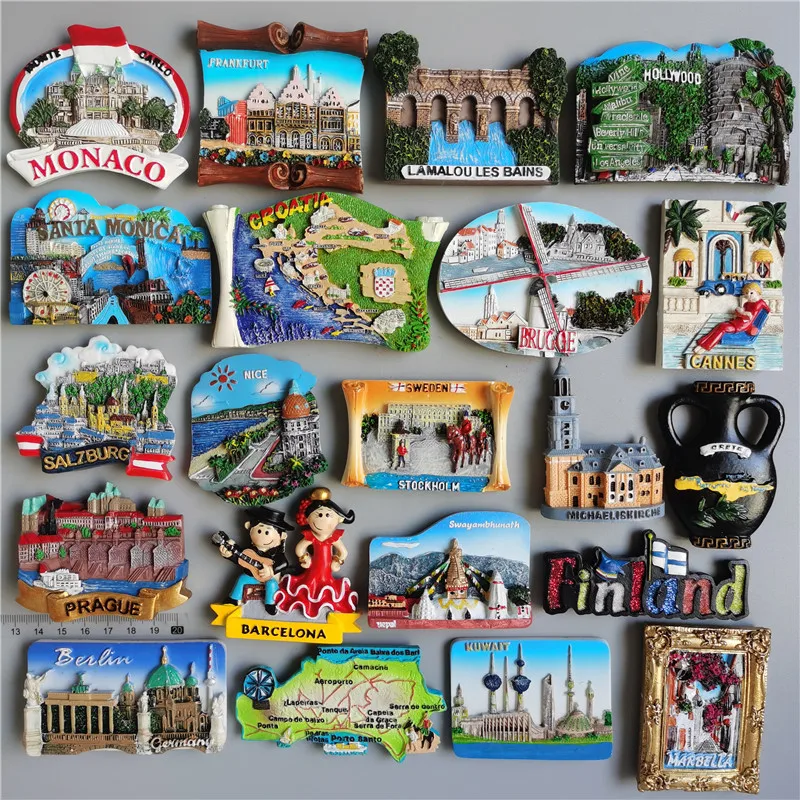 

Fridge Magnets Monaco Croatia Sweden Nepal Germany France Spain Kuwait World Tourist Souvenir collection refrigerator stickers