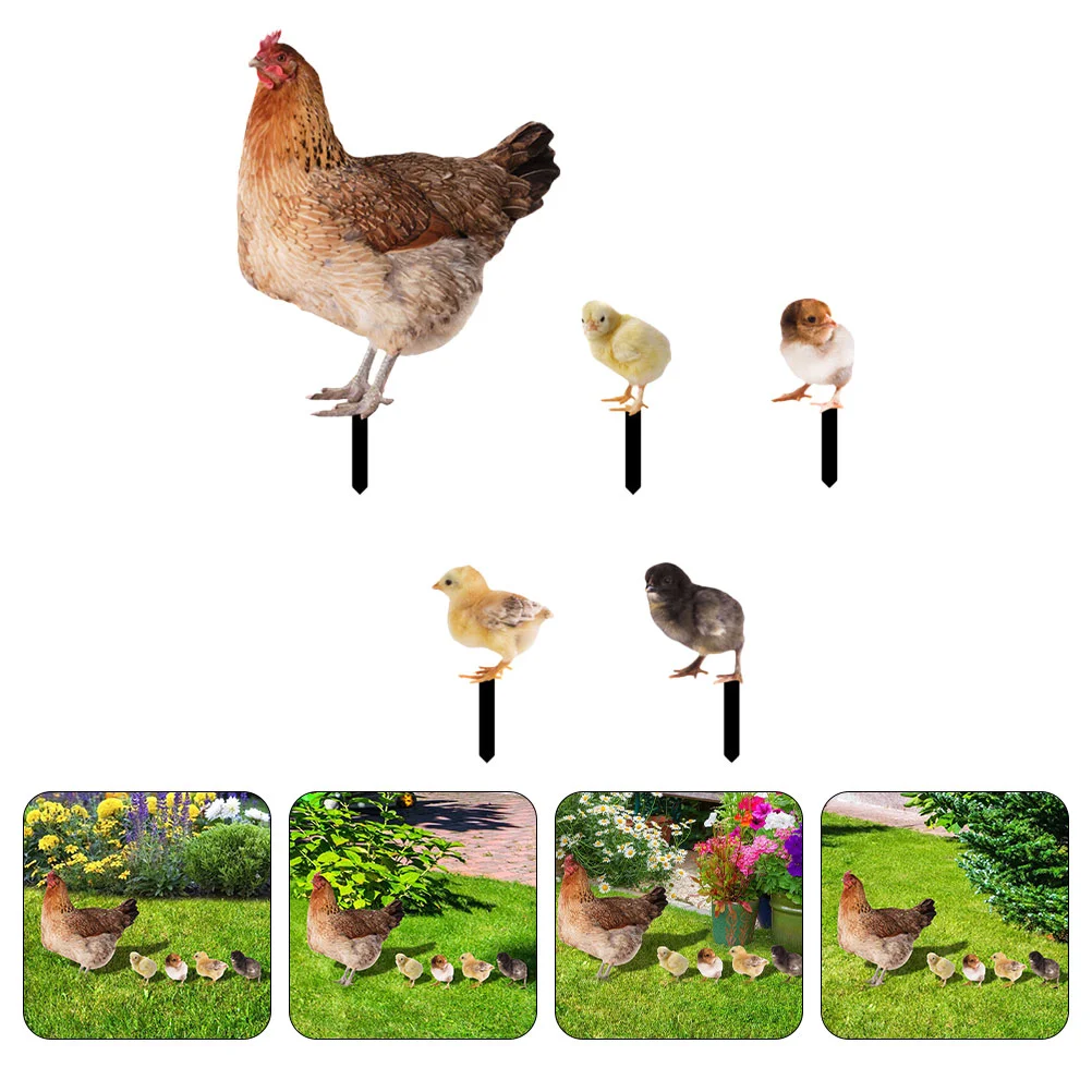 

Chicken Garden Stake Realistic Lifelike Hen Chick Garden Poultry Statue Rooster Animals Sculpture Yard Garden Lawn Outdoor