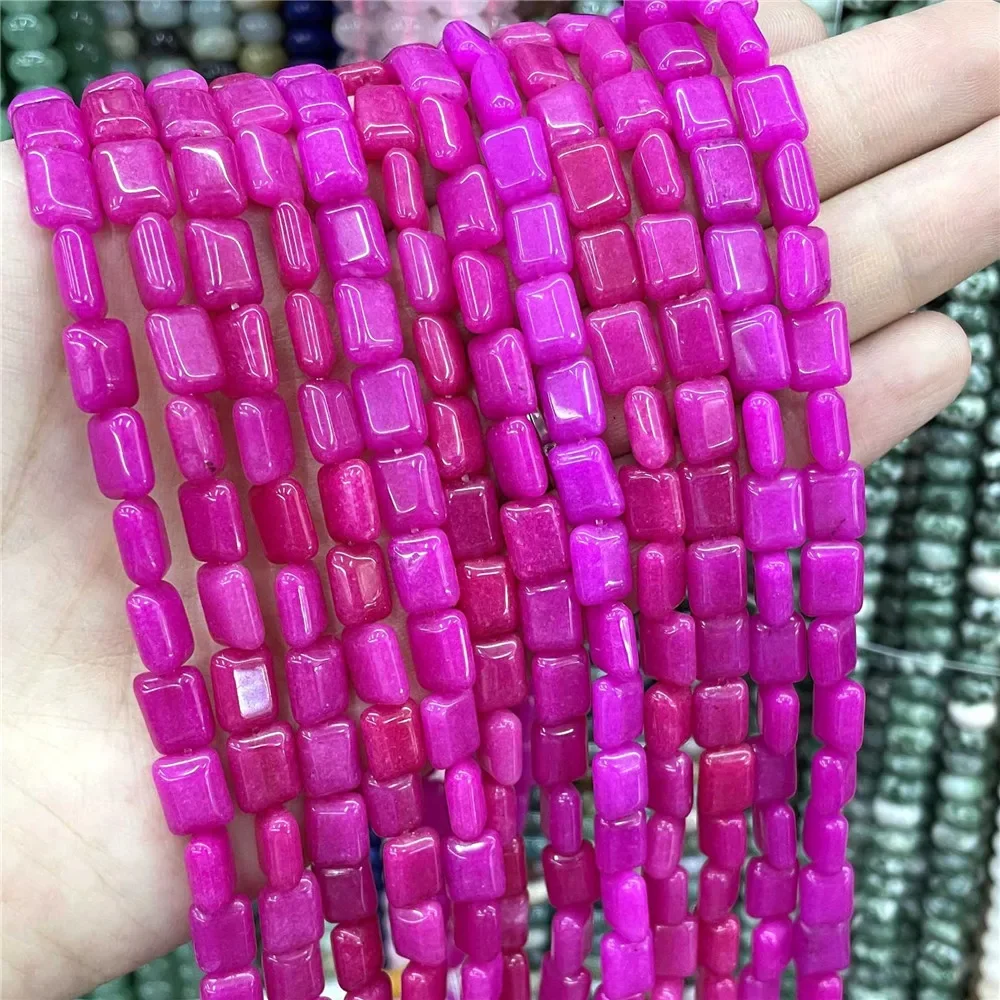 

Natural Stone Rectangular Loose Beads for Jewelry Making Supplies Charm Agate Aventurine Jade DIY Women Gift Accessories Square