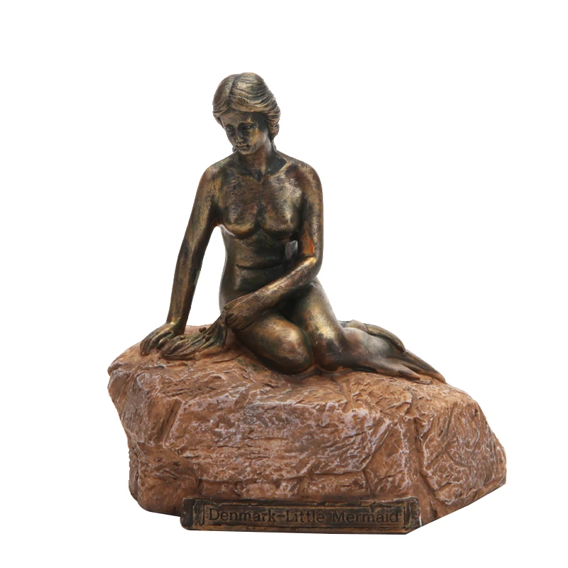 Danish mermaid imitation bronze sculpture painted creative home furnishings mermaid resin statue living room decoration crafts
Danish mermaid imitation bronze sculpture painted creative home furnishings mermaid resin statue living room decoration crafts