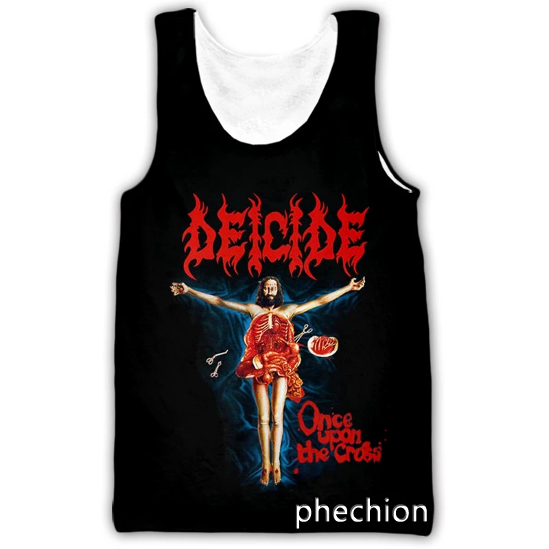 

phechion New Fashion Men/Women 3D Printed DEICIDE Band Sleeveless Vest Casual Streetwear Men Loose Sporting Tank Top D30