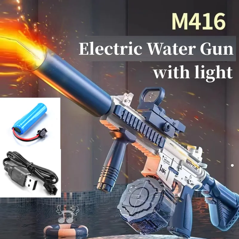 M416 Electric Water Gun Toys Pistol Shooting Lighting Automatic Summer Children Summer Beach Outdoor Fight Fantasy Toys For Kids
M416 Electric Water Gun Toys Pistol Shooting Lighting Automatic Summer Children Summer Beach Outdoor Fight Fantasy Toys For Kids