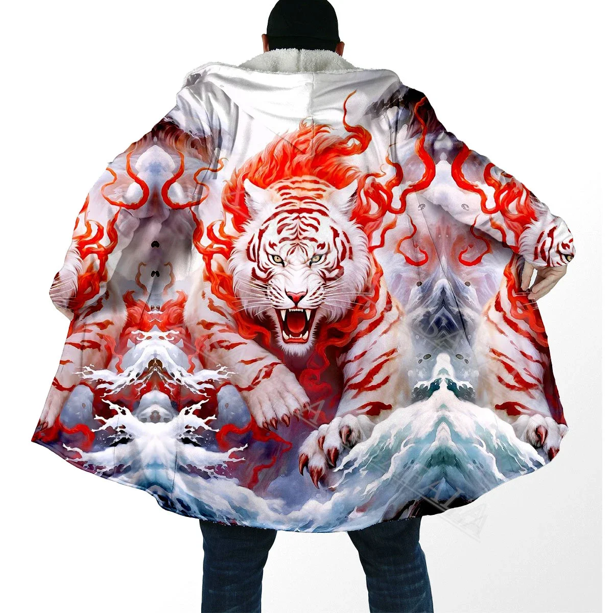 Tiger Animal Art Viking Tattoo 3D PRINT Thick Warm Hooded Cloak Men Overcoat Coat Windproof Fleece Cape Robe Hooded Blanket-3
Tiger Animal Art Viking Tattoo 3D PRINT Thick Warm Hooded Cloak Men Overcoat Coat Windproof Fleece Cape Robe Hooded Blanket-3
