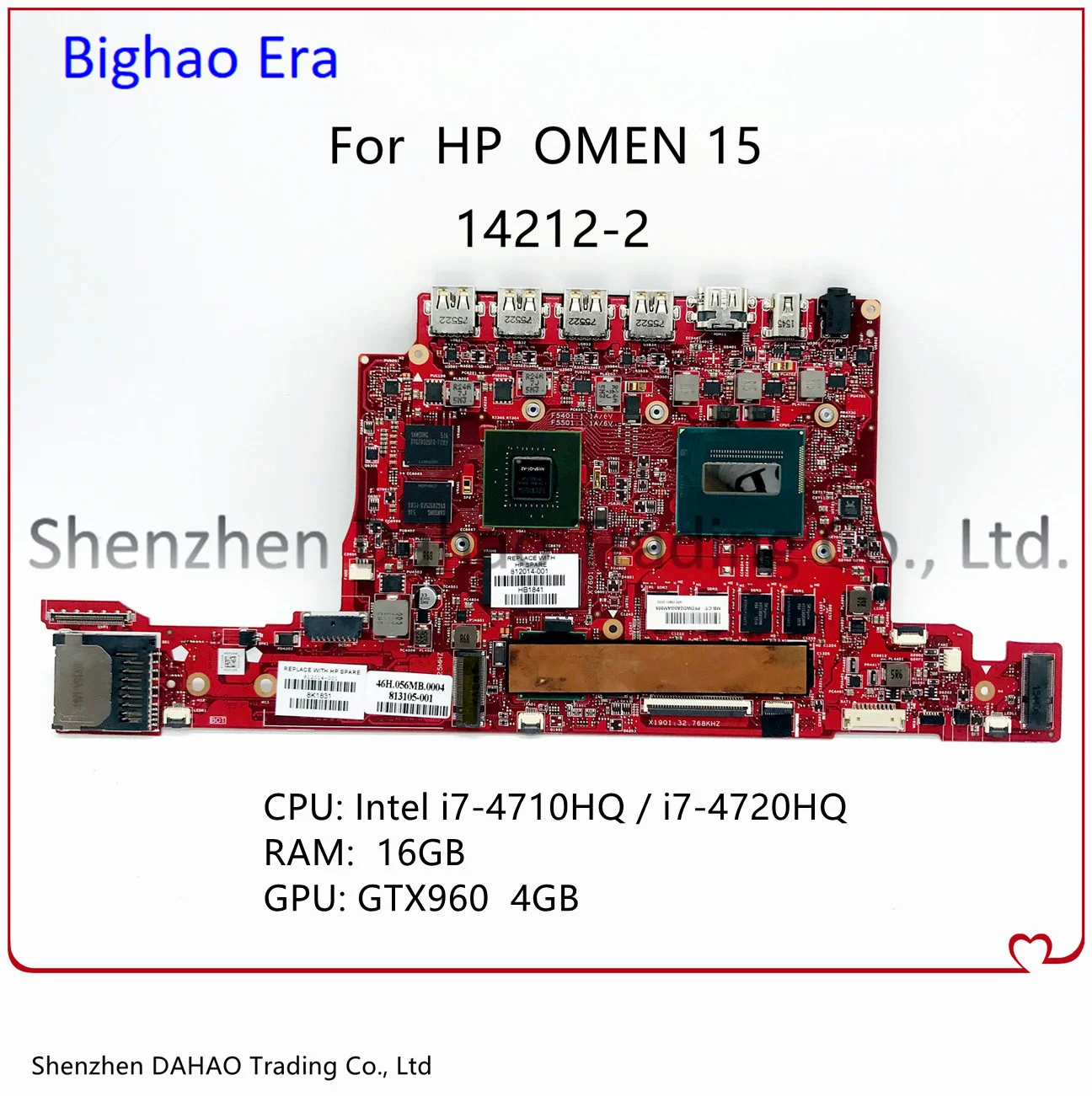 Материнская плата для ноутбука HP OMEN 15 15T 15-51 15-52 с процессором i7 16G-RAM GTX960 4G-GPU 100% полностью протестирована 806345-001 806345-601
Материнская плата для ноутбука HP OMEN 15 15T 15-51 15-52 с процессором i7 16G-RAM GTX960 4G-GPU 100% полностью протестирована 806345-001 806345-601