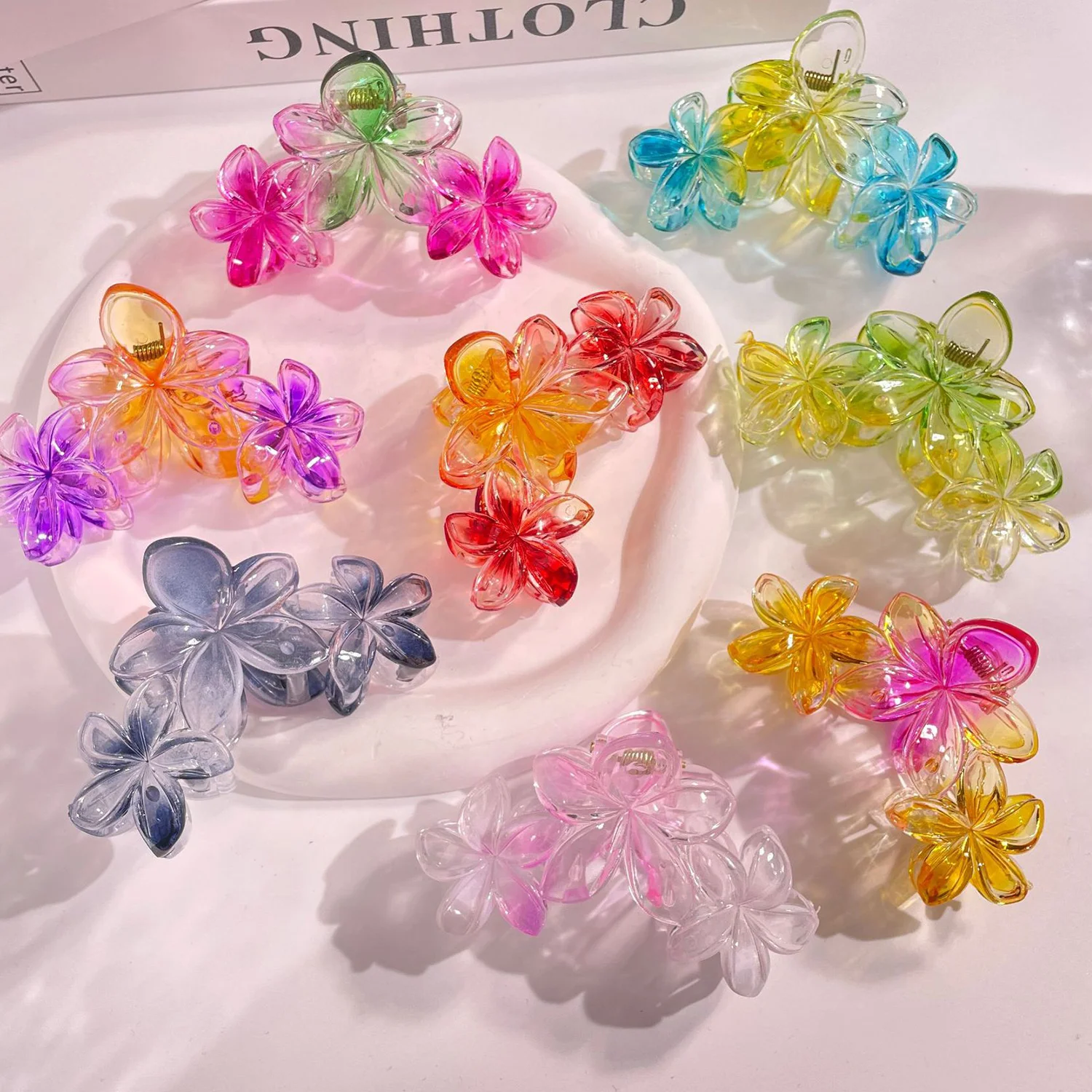 1pc Sweet Gradient Three Head Plumeria Flower Clip Korean Hair Clip Hairpin for Woman Hairclip Crab Hair Clamps Hair Accessories
1pc Sweet Gradient Three Head Plumeria Flower Clip Korean Hair Clip Hairpin for Woman Hairclip Crab Hair Clamps Hair Accessories