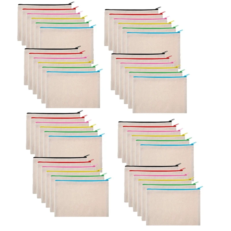 48Pcs Multipurpose Cosmetic Bag Makeup Pouches With Zipper Canvas Bag Pencil Pouch Travel Toiletry Bag For DIY Design
48Pcs Multipurpose Cosmetic Bag Makeup Pouches With Zipper Canvas Bag Pencil Pouch Travel Toiletry Bag For DIY Design