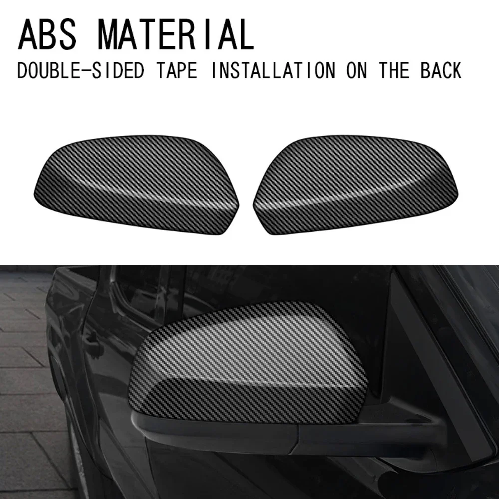 

For Toyota TACOMA 2024 Carbon Fiber Covers Car ABS Side Door Mirror Look Rear View Rearview Caps Trim Accessories 2PCS