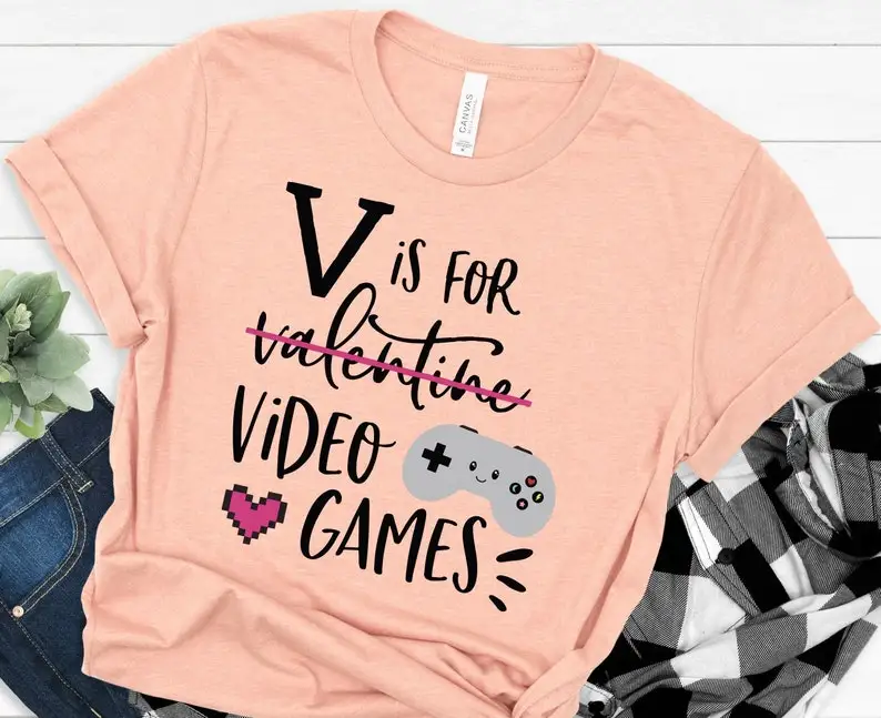 is for Video Games, Video Game Valentine Shirt Short Sleeve Top Tees O Neck 100% Cotton Fashion goth y2k harajuku Streetwear
is for Video Games, Video Game Valentine Shirt Short Sleeve Top Tees O Neck 100% Cotton Fashion goth y2k harajuku Streetwear