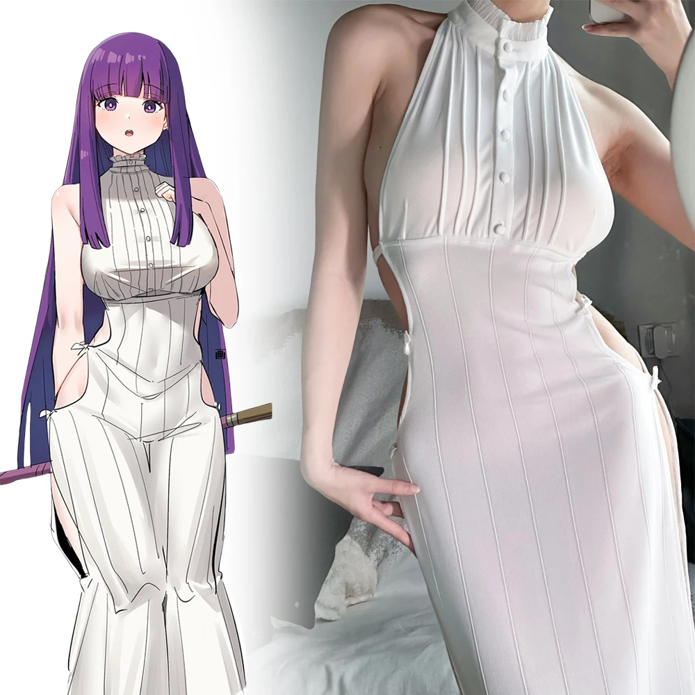 Anime Frieren: Beyond Journey's End Fern Cosplay Costume Women Sexy White Knit Elastic Dress Frieren at the Funeral Halloween
Anime Frieren: Beyond Journey's End Fern Cosplay Costume Women Sexy White Knit Elastic Dress Frieren at the Funeral Halloween