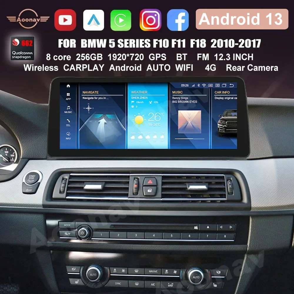 Car Radio Android 13 for BMW 5 Series F10 F11 F18 2010-2017 CIC NBT Snapdragon 662 Carplay Multimedia AUTO GPS Navigation
Car Radio Android 13 for BMW 5 Series F10 F11 F18 2010-2017 CIC NBT Snapdragon 662 Carplay Multimedia AUTO GPS Navigation