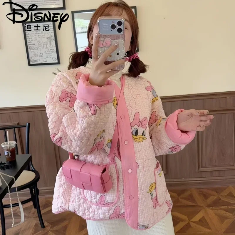 Новинка, розовые куртки Disney «Дональд Дак», женское осенне-зимнее хлопковое пальто, модный кардиган в Корейском стиле, топы, одежда Y2k
Новинка, розовые куртки Disney «Дональд Дак», женское осенне-зимнее хлопковое пальто, модный кардиган в Корейском стиле, топы, одежда Y2k