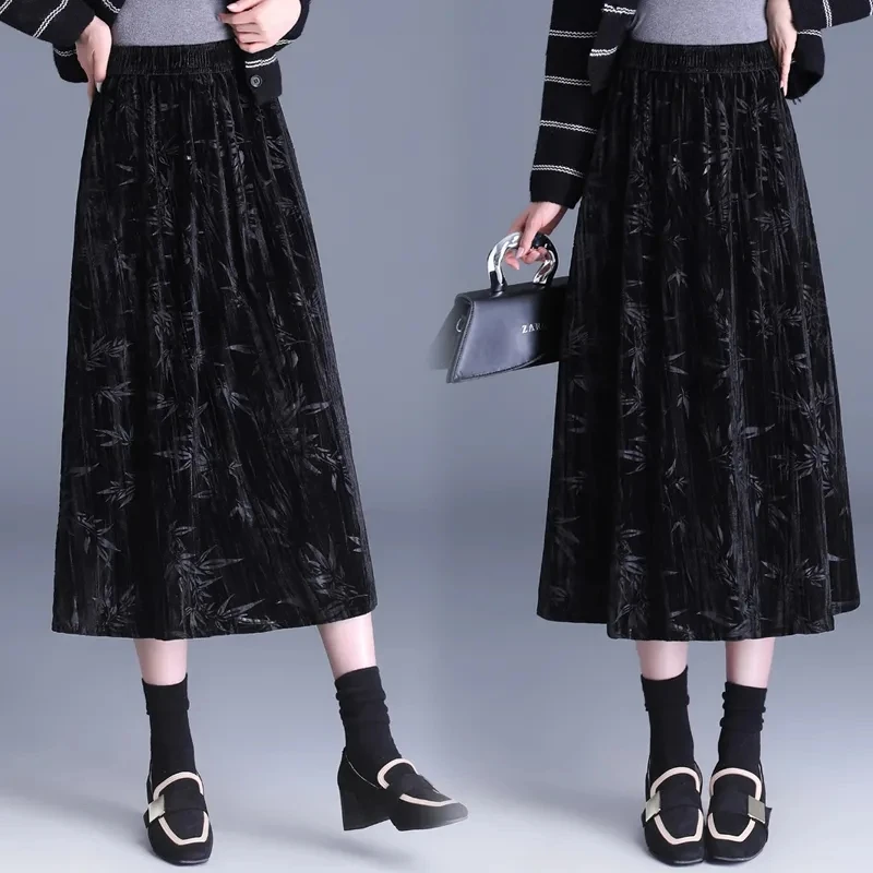 2024 New Spring Autumn Elegant Elastic High Waist Velvet Skirts For Women Clothing Winter A-line Slim Skirt 956
2024 New Spring Autumn Elegant Elastic High Waist Velvet Skirts For Women Clothing Winter A-line Slim Skirt 956
