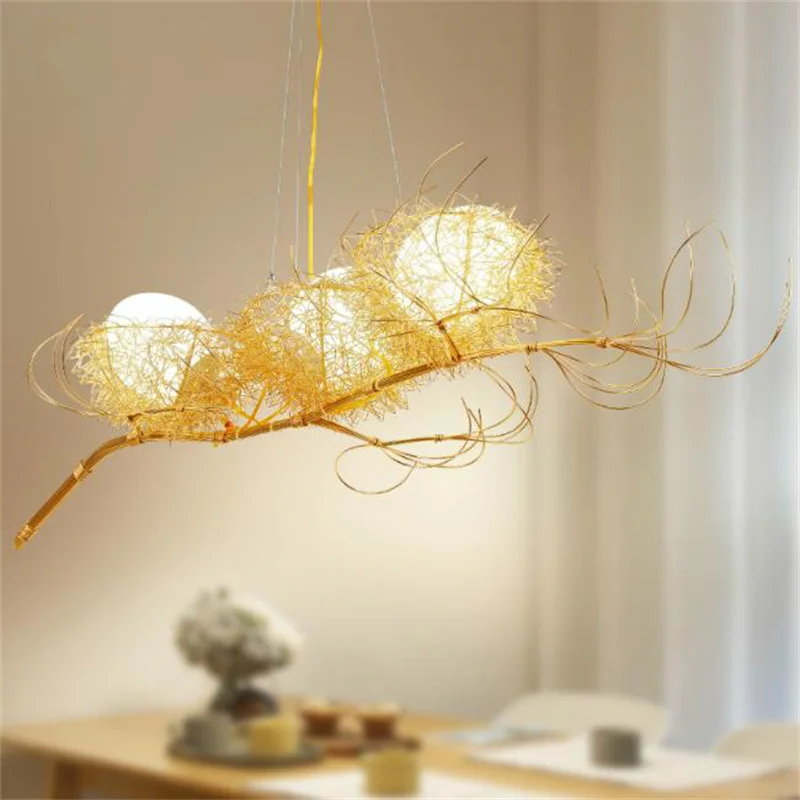 Modern Chandelier Lighting For Golden Bird's Nest Dining Room Lustre De Cristal Chandeliers Pendant Hanging Ceiling Fixtures
Modern Chandelier Lighting For Golden Bird's Nest Dining Room Lustre De Cristal Chandeliers Pendant Hanging Ceiling Fixtures