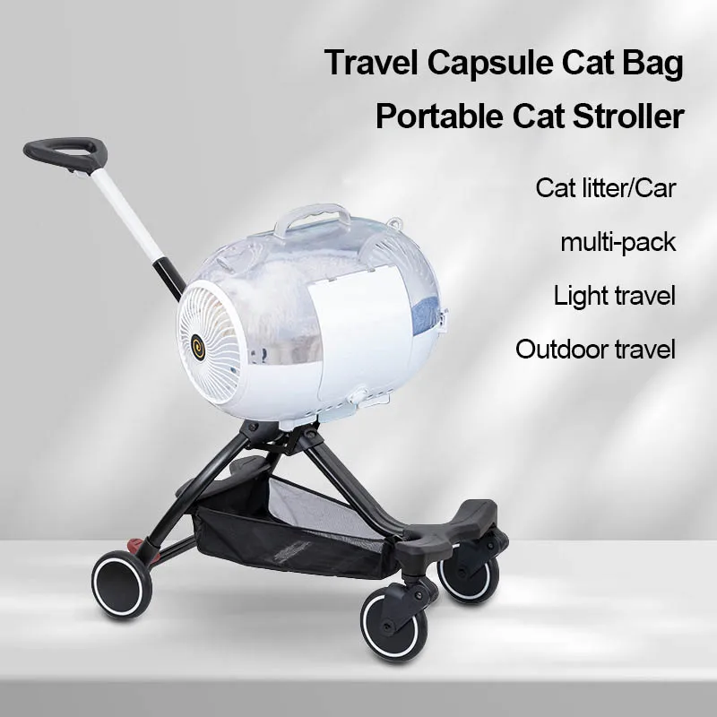 

Pet Outgoing Capsule Bag, Pet Cart, Portable, Transparent Space Module, Travel, 2 in 1, Large Capacity