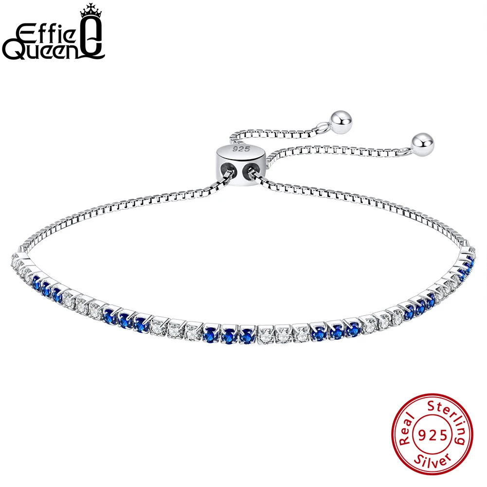 Effie Queen Blue Clear Zirconia Tennis Bracelets Real 925 Sterling Silver Women Hand Chain Bracelet Jewelry Birthday Gift B151
Effie Queen Blue Clear Zirconia Tennis Bracelets Real 925 Sterling Silver Women Hand Chain Bracelet Jewelry Birthday Gift B151