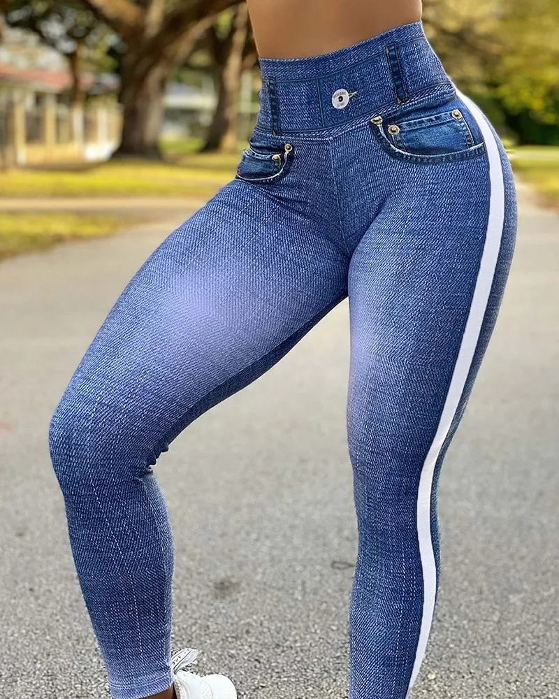 High Waist Tummy Control Butt Lift Leggings for Women Casual Denim Look Print Sports Pant New Fashion 2023
High Waist Tummy Control Butt Lift Leggings for Women Casual Denim Look Print Sports Pant New Fashion 2023
