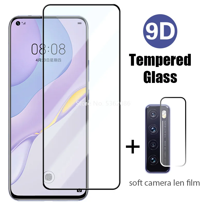 2 IN 1 Black Phone Glass for Huawei Mate 20 Lite Screen Protector Protective P Smart 2019 Z S 30 10 | Мобильные телефоны и
